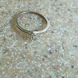 Dainty crystal cross ring